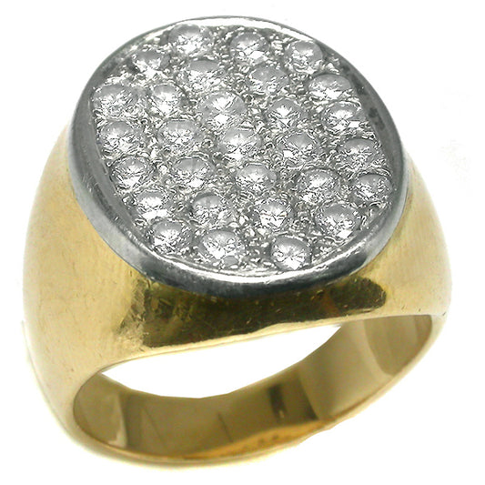 1960s 2.50ct Diamond 14k Yellow Gold Ring