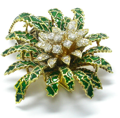 1960s 3.35ct Diamond  Enamel Pin