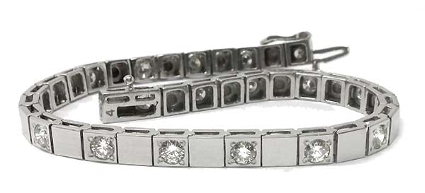 1960's 4ct Diamond 14k White Gold Bracelet