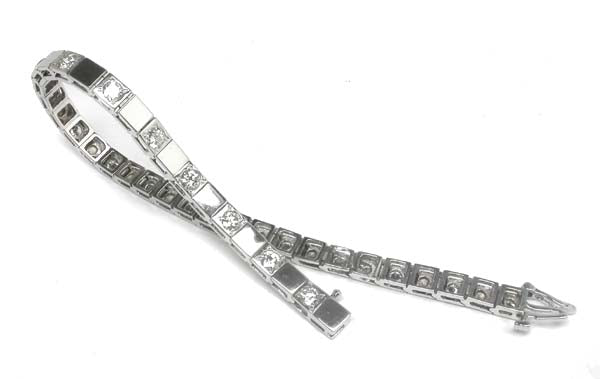 1960's 4ct Diamond 14k White Gold Bracelet