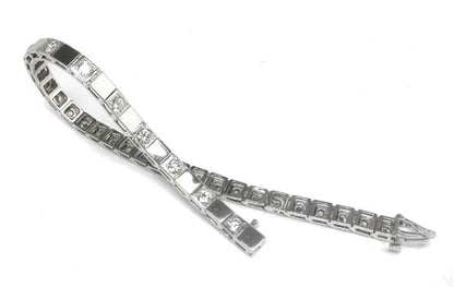 1960's 4ct Diamond 14k White Gold Bracelet