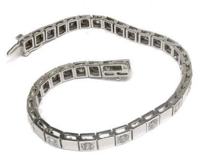 1960's 4ct Diamond 14k White Gold Bracelet