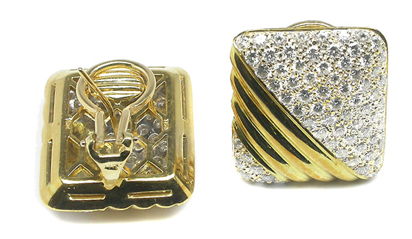 1960s 5.00ct Diamond 14k Yellow & White Gold Earrings