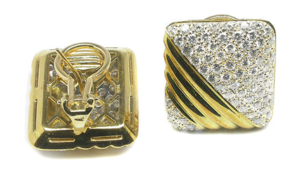 1960s 5.00ct Diamond 14k Yellow & White Gold Earrings