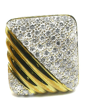 1960s 5.00ct Diamond 14k Yellow & White Gold Earrings