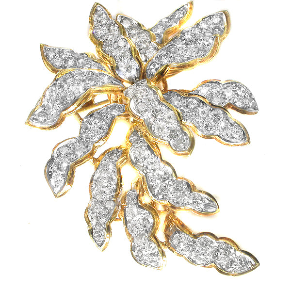 1960s 8.50ct Diamond 18k Yellow & White Gold  Pin