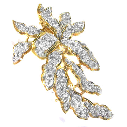 1960s 8.50ct Diamond 18k Yellow & White Gold  Pin