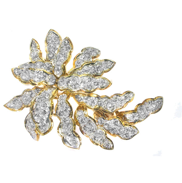 1960s 8.50ct Diamond 18k Yellow & White Gold  Pin
