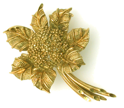 1960s Bulgari 18k Yellow Gold Flower Pin