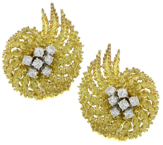 1960s Diamond 18k Gold Earrings