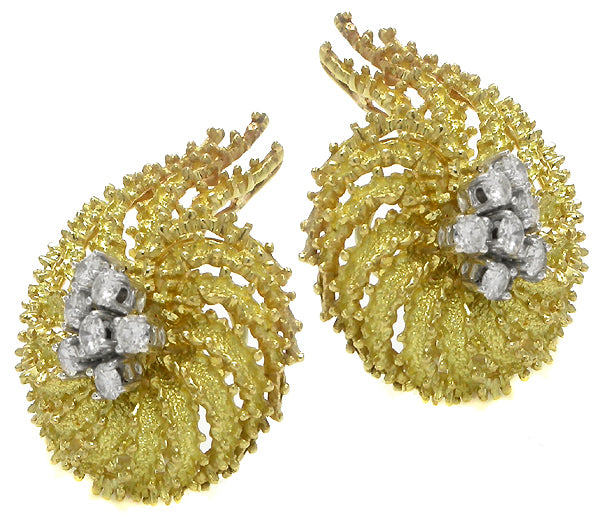 1960s Diamond 18k Gold Earrings