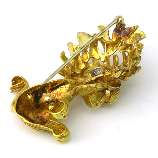 1960s Diamond Ruby Lion Pin