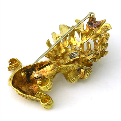 1960s Diamond Ruby Lion Pin