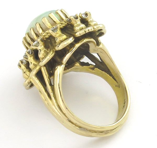 1960s Opal 0.60ct Diamond Gold Ring