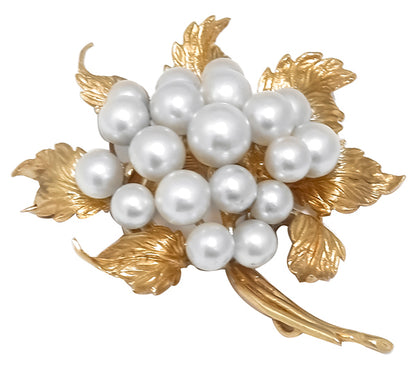 1960s Pearl Gold Flower  Pin/ Pendant
