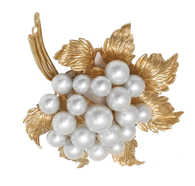 1960s Pearl Gold Flower  Pin/ Pendant