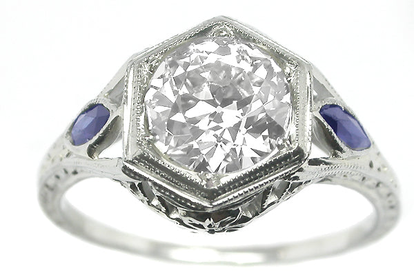 1970s 0.70ct Ruby 1.15ct Diamonds 18k  Gold Ring