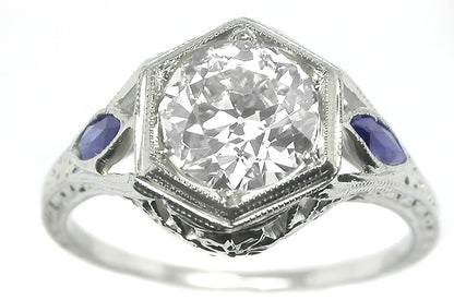 1970s 0.70ct Ruby 1.15ct Diamonds 18k  Gold Ring