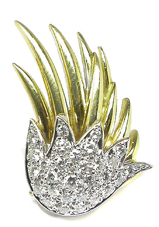 1970s 1.68ct Diamond  18k Yellow & White  Gold Earrings