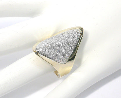 1970s 2.30ct  Diamond 14k Yellow and White  Gold Ring