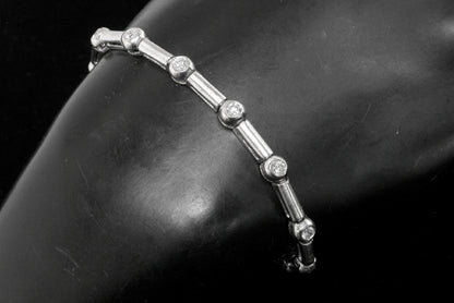1ct Diamond 14k White Gold Bracelet
