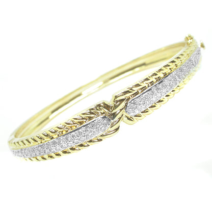 1ct  Diamond 14k Yellow and White Gold Bangle