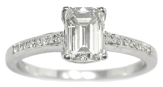 1ct Diamond 18k White Gold Engagement Ring