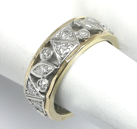 1ct Diamond  Platinum 18k Gold Wedding Band