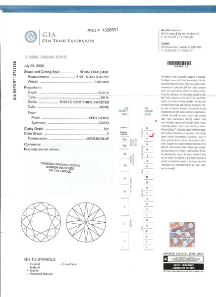 1ct Diamond Platinum Engagement Ring