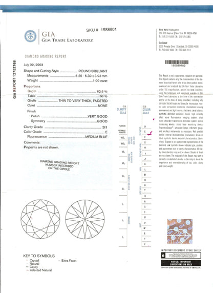 1ct Diamond Platinum Engagement Ring