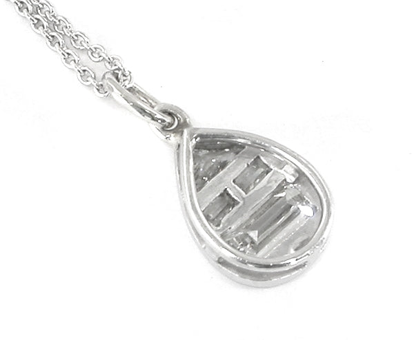 1ct   Diamond Platinum Pendant and 14k White Gold  Chain Necklace