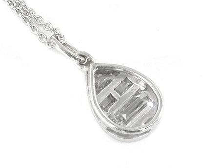 1ct   Diamond Platinum Pendant and 14k White Gold  Chain Necklace