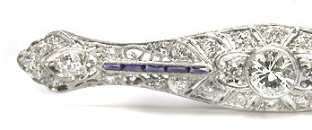 1ct Diamond Sapphire  Platinum  Pin