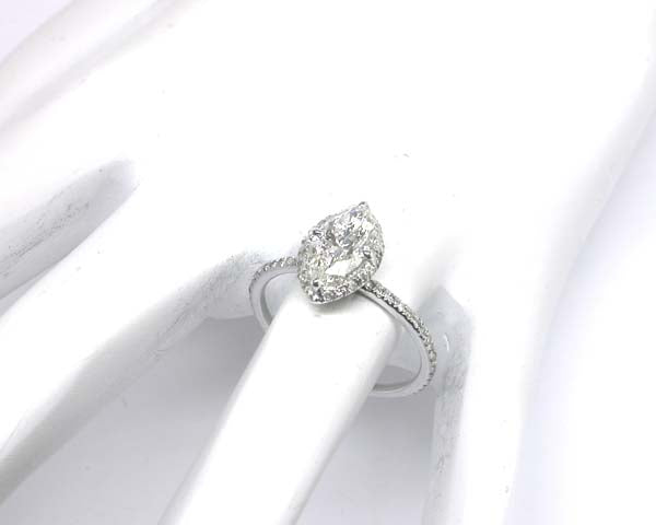 1ct Marquise Cut Diamond 18k White Gold Engagement Ring