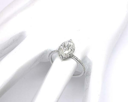 1ct Marquise Cut Diamond 18k White Gold Engagement Ring