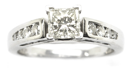 1ct Princess Cut Diamond Platinum Engagement Ring
