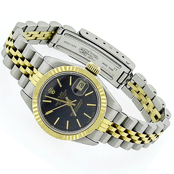 2 Tone Gold Stainless Rolex Oyster Perpetual Date Just  Women's Watch