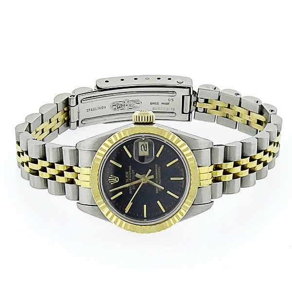 2 Tone Gold Stainless Rolex Oyster Perpetual Date Just  Women's Watch