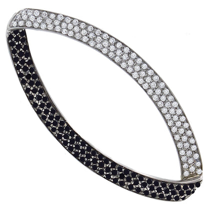 2.00ct Black & 2.00ct White Diamond Gold Pin