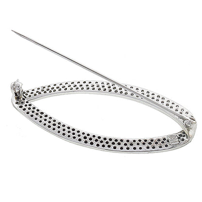 2.00ct Black & 2.00ct White Diamond Gold Pin