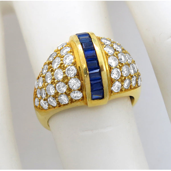 2.00ct Diamond 0.40ct Sapphire Gold Ring