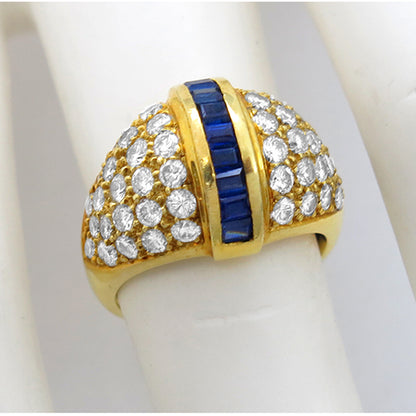 2.00ct Diamond 0.40ct Sapphire Gold Ring