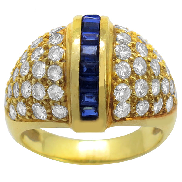 2.00ct Diamond 0.40ct Sapphire Gold Ring