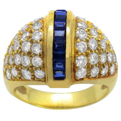 2.00ct Diamond 0.40ct Sapphire Gold Ring