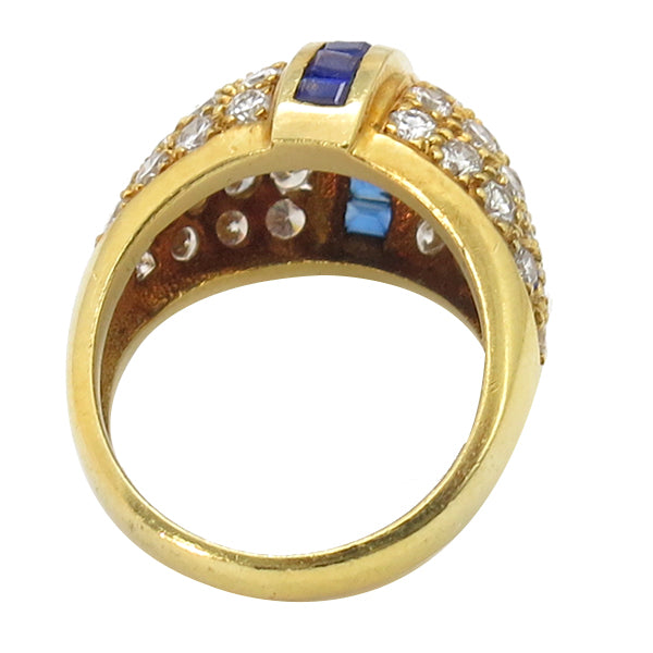 2.00ct Diamond 0.40ct Sapphire Gold Ring