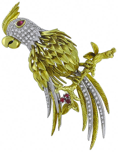 2.00ct Diamond Cocktail Bird Pin