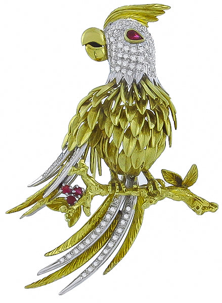 2.00ct Diamond Cocktail Bird Pin