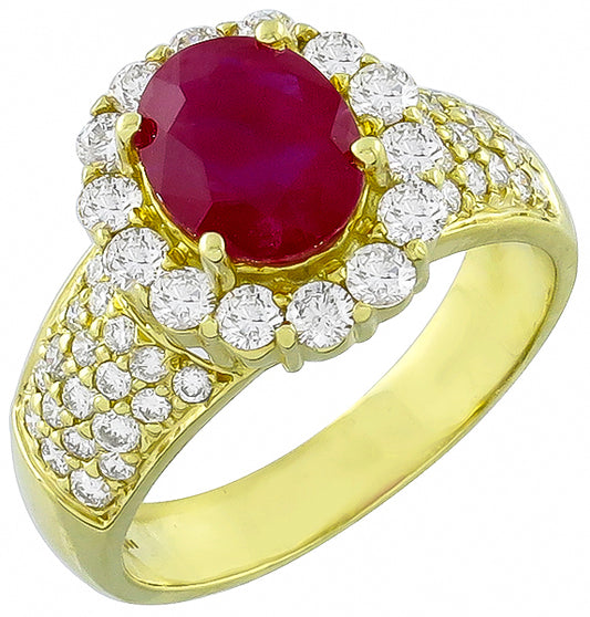 2.00ct Ruby 2.00ct Diamond Ring