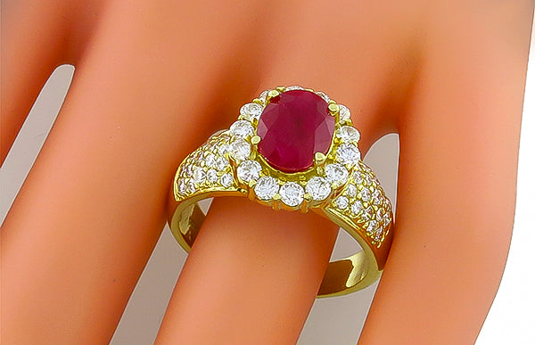2.00ct Ruby 2.00ct Diamond Ring