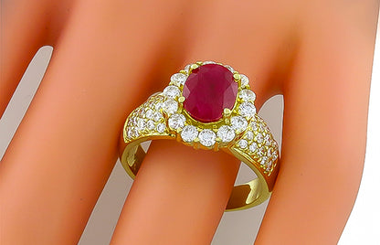 2.00ct Ruby 2.00ct Diamond Ring